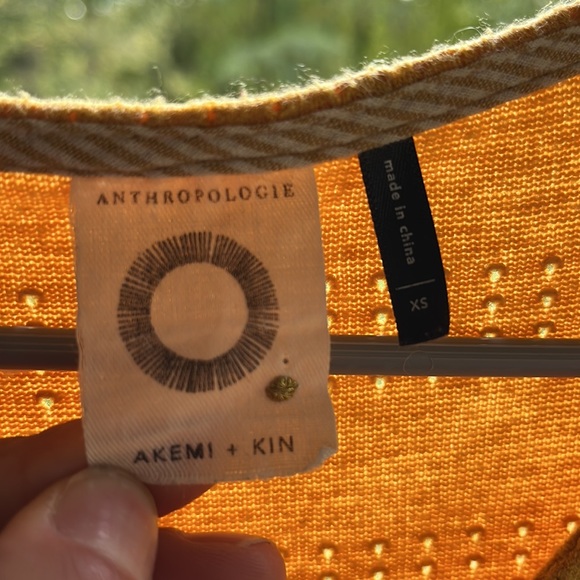 Anthropologie Akemi + Kin Sylvie Pointelle mustard sweater - Picture 4 of 6
